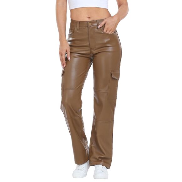 Hde Pants - Faux Leather Cargo Pants, Size 32, 12J-190B001